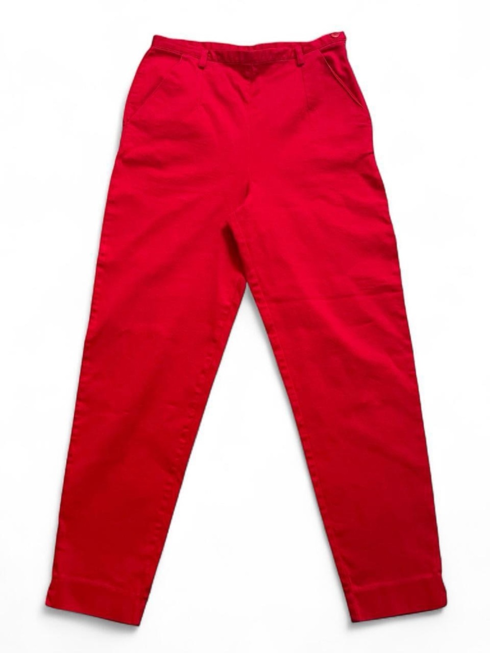 Express Cotton High Waisted Cigarette Pants in Red